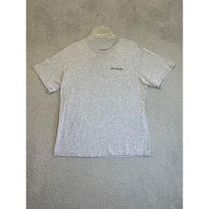 Columbia Mens T Shirt Size L Gray Short Sleeve Logo Graphic Tee Casual Top